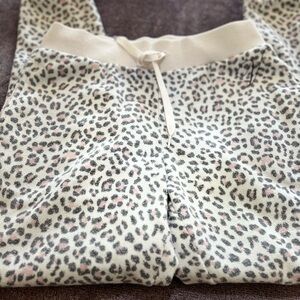 Victoria's Secret Cream Cheetah Joggers with Pink Gray Spots